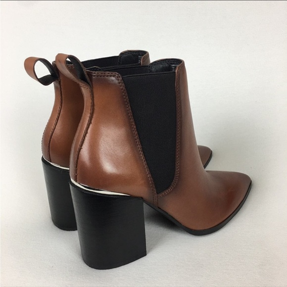 Steve Madden Knoxi brown Leather western Bootie chunky heel women 8 new no box - Picture 3 of 8